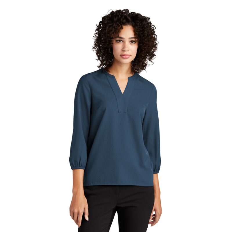Women's Stretch Crepe 3/4 Sleeve Blouse Thumbnail