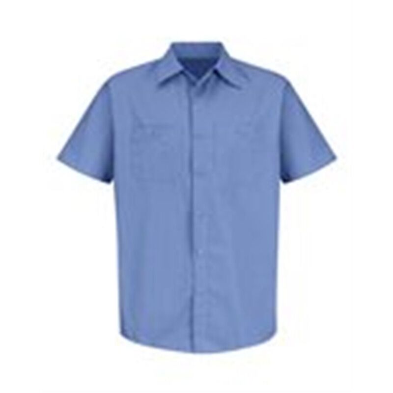 Men's Tall Industrial Stripe Short Sleeve Work Shirt Thumbnail