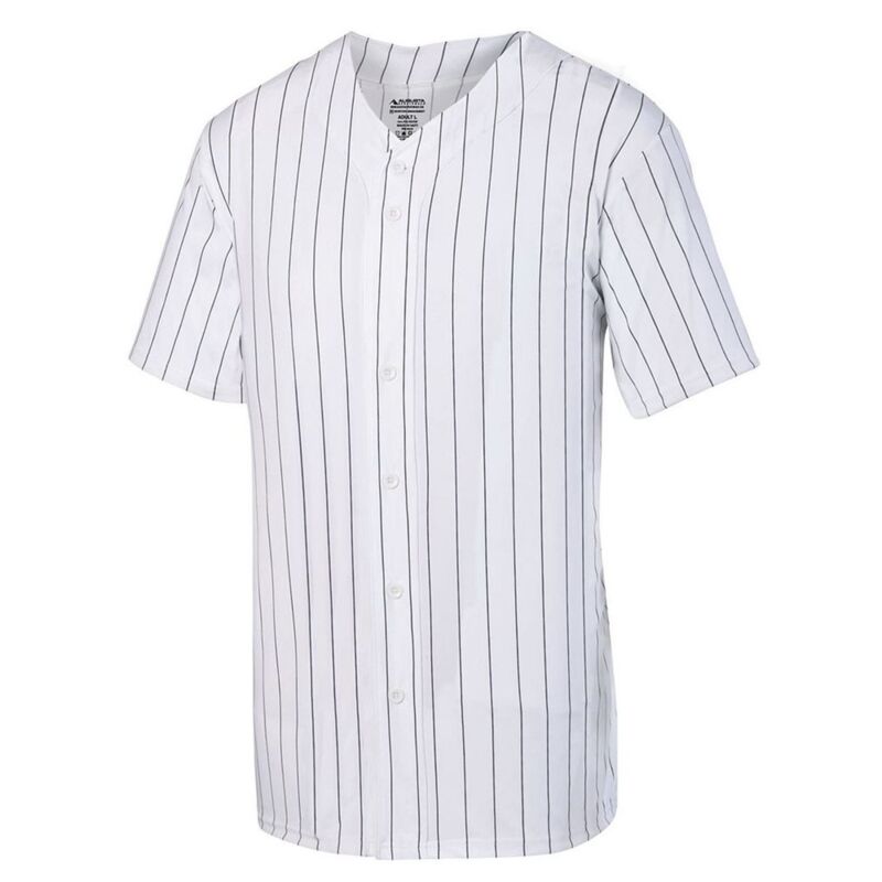 Unisex Pinstripe Full Button Baseball Jersey Thumbnail