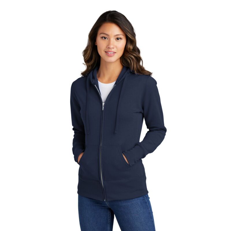 Ladies Core Fleece Full Zip Hooded Sweatshirt Thumbnail