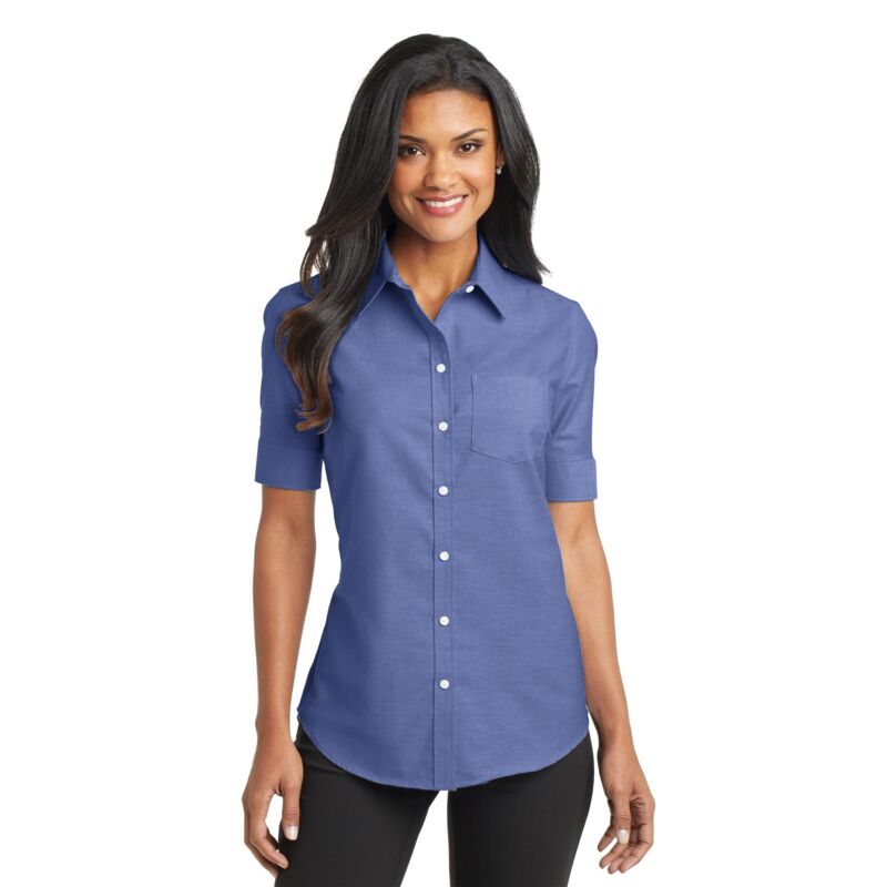 Ladies Short Sleeve SuperPro ™ Oxford Shirt Thumbnail